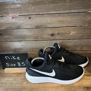 Womens Nike Lunarepic Flyknit 2 Black Athletic Running Sneakers Shoes Size 8.5 M